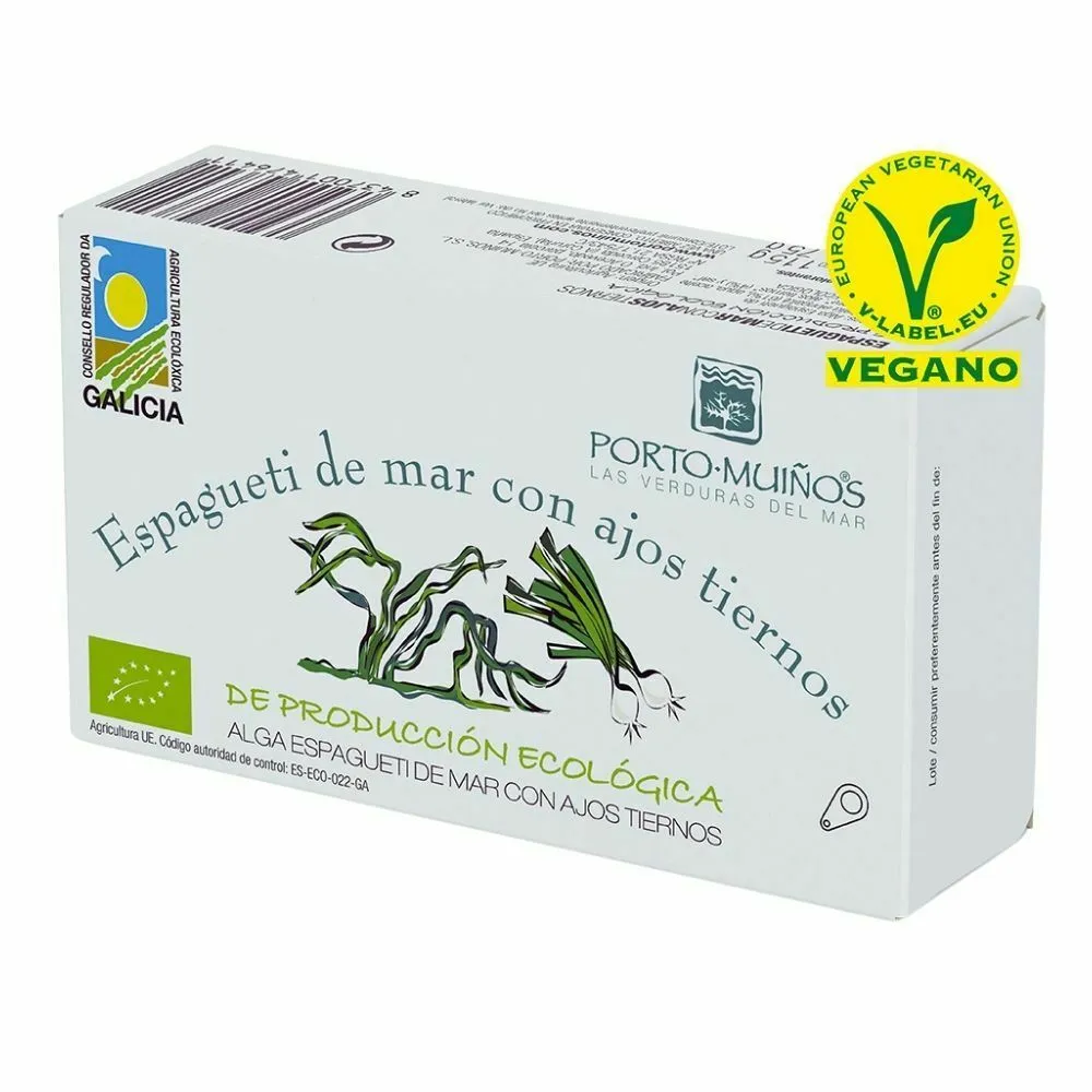 Organic Sea Spaghetti with young Garlic