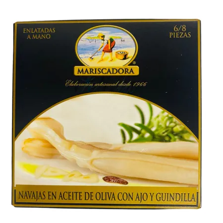 Razor clams in olive oil With Chili & Garlic (6/8)- MARISCADORA Selecta