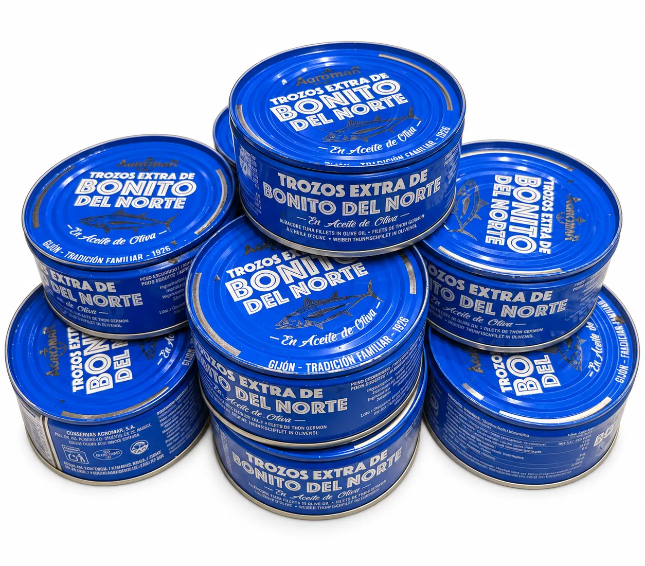 The big “Blue Tin Tuna”, Premium Bonito del Norte in Olive Oil